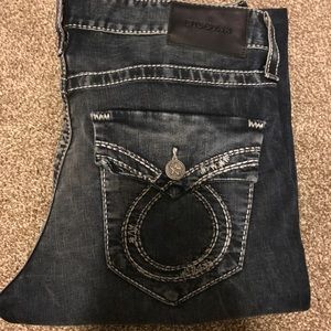 Dark big star blue jean