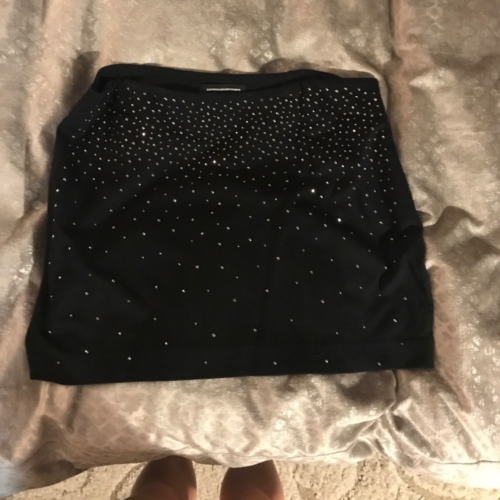 Sparkly black mini skirt