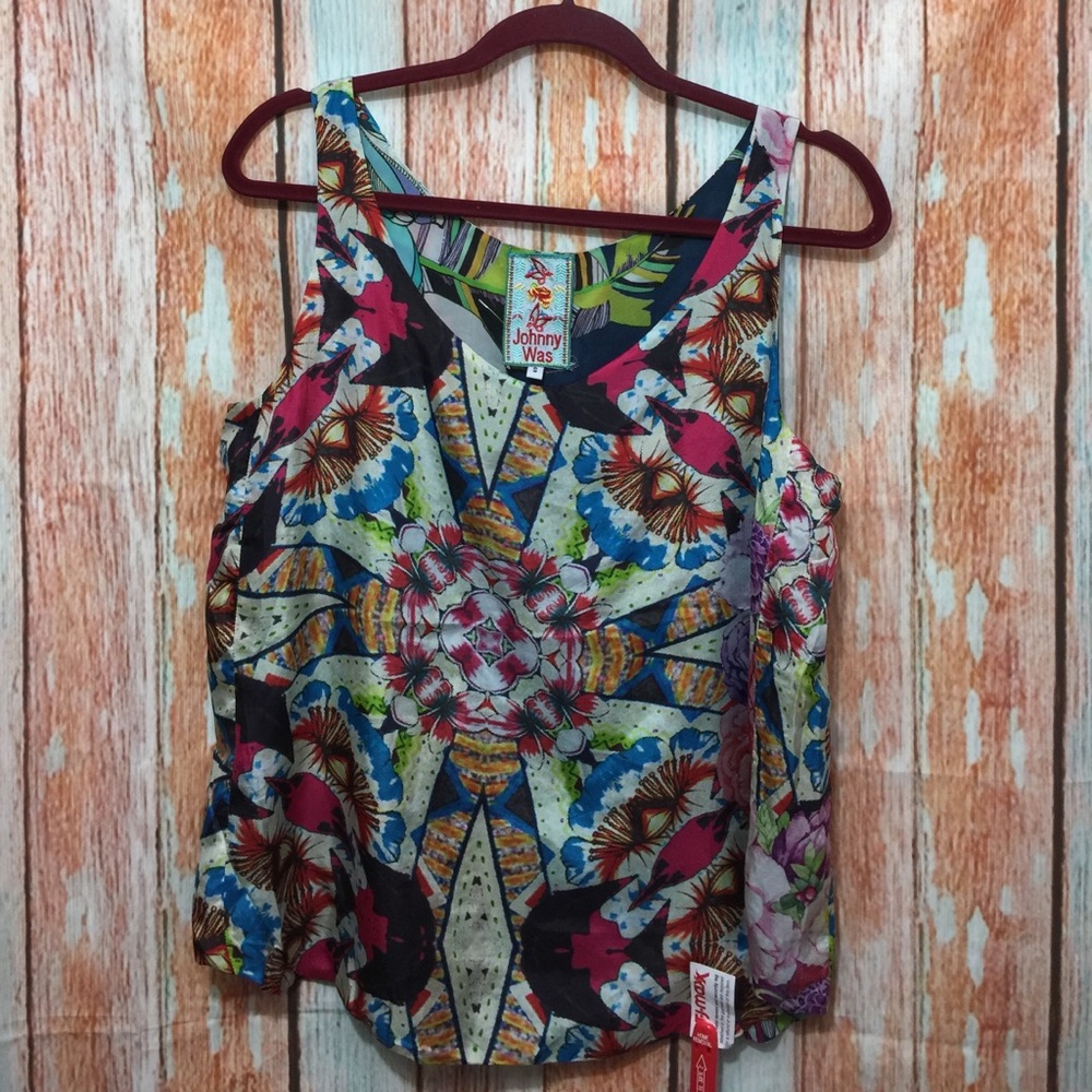 NEW Johnny Was Silk Sleeveless Shirt Top Blouse S