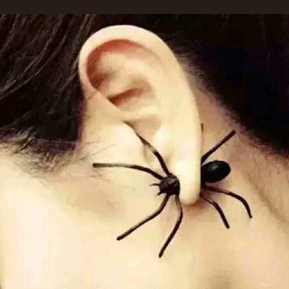 Halloween Earrings Black spider