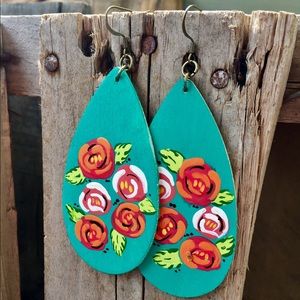 Teardrop Handpainted Earrings