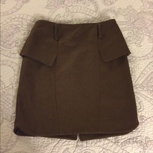 AI Sha Yi Rou HiWaist Wool Skirt in Brown, sz SM