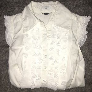 White short sleeve button up