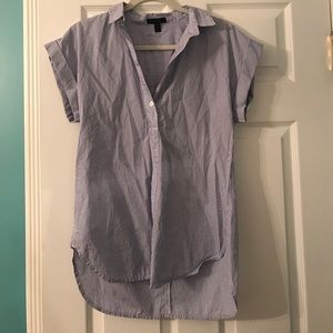 J Crew stripped short sleeve blouse