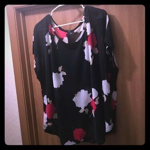 22/24 Lane Bryant semi-sheer floral top