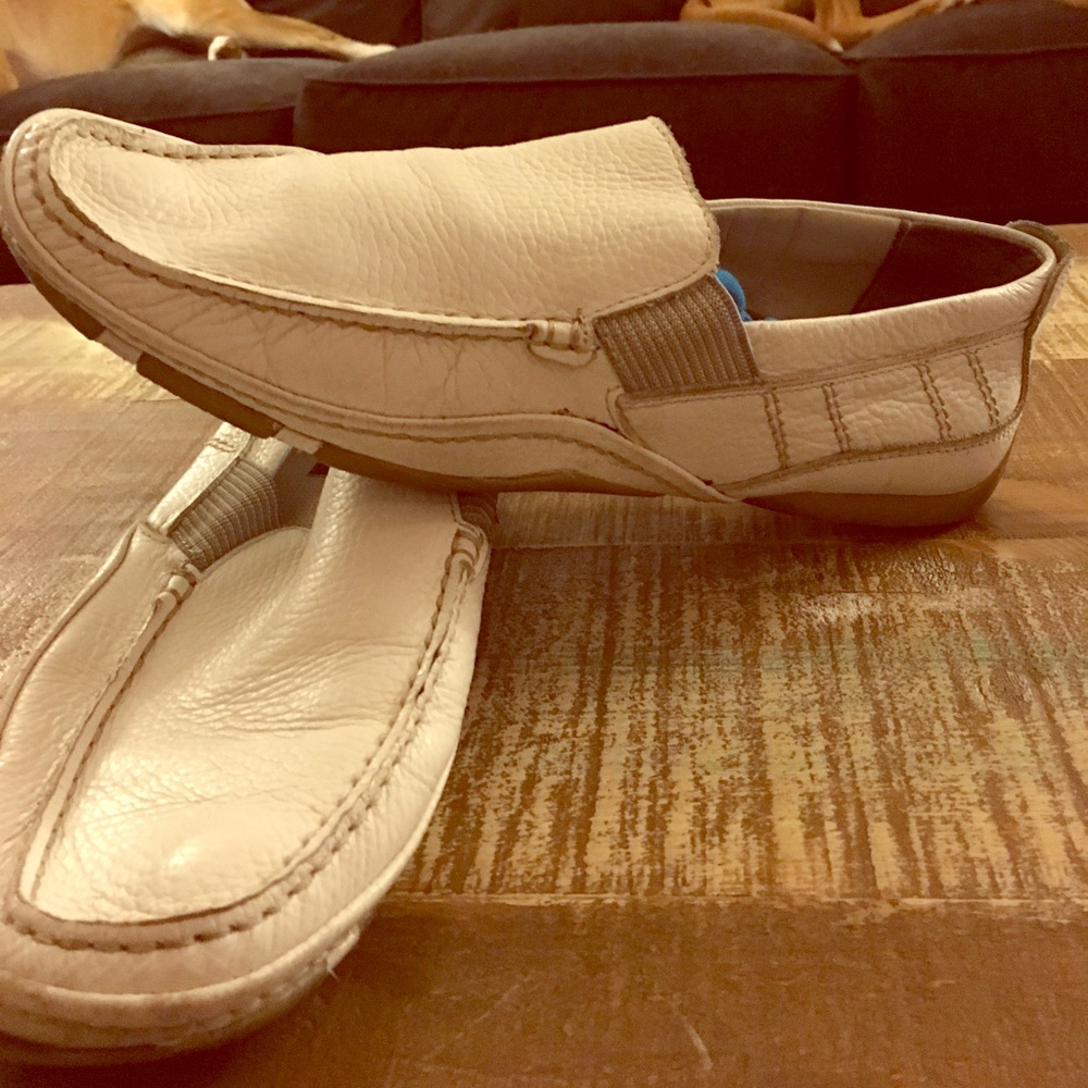 White slip on shoes
