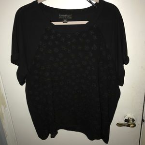 Black flowered blouse