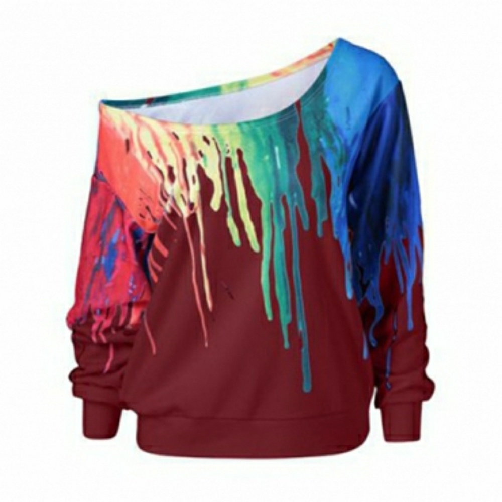 Off  Shoulder SplatColor Shirt