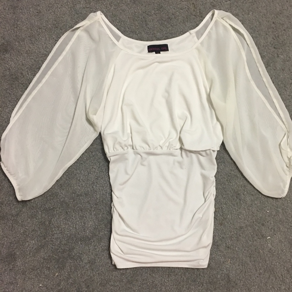 ⭐️SALE ⭐️ White Split Sleeve w/ Elastic Waistband