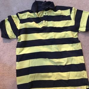 Boys Navy Blue and Green Collard T-Shirt