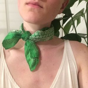 Green Silk Echo Vintage Scarf