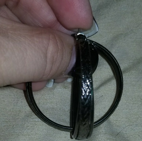 Black Hoop Earrings - Picture 1 of 2