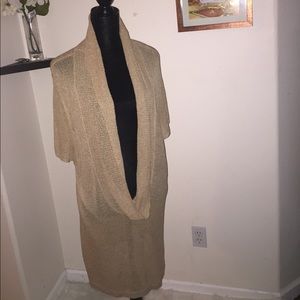 Tan Cowl Neck Blouse