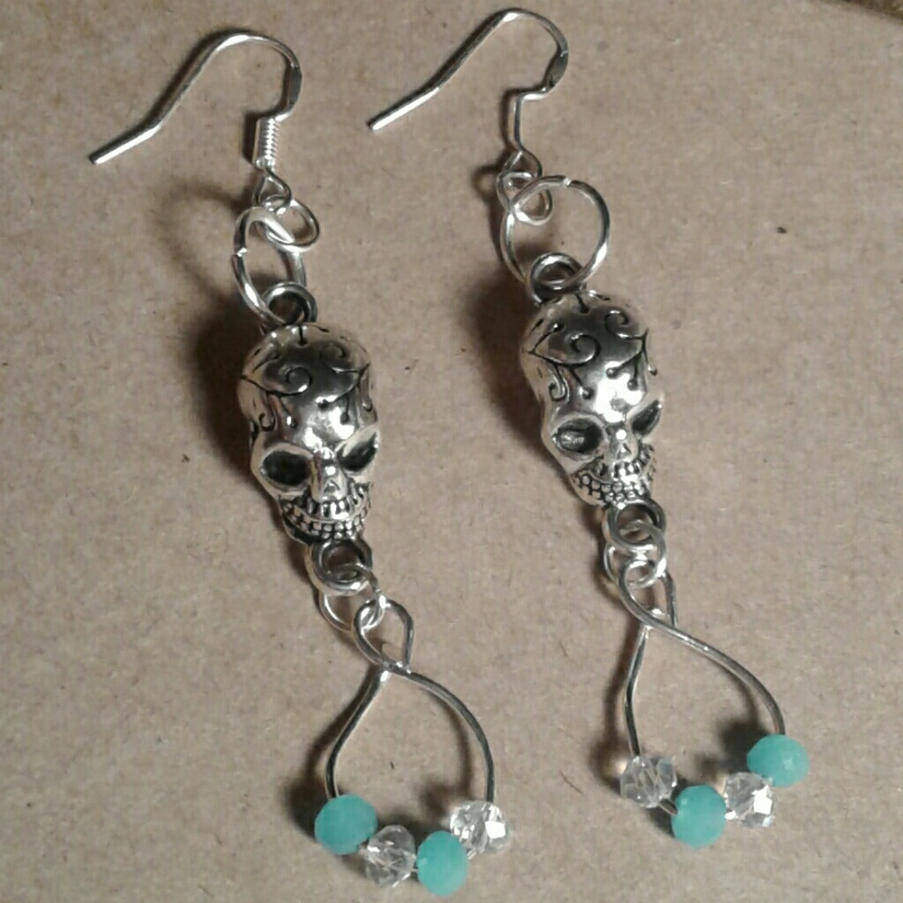 New **HC  One Of a Kind by Elle J. Designs Natural Aquamarine/AB Crystal 925S Er