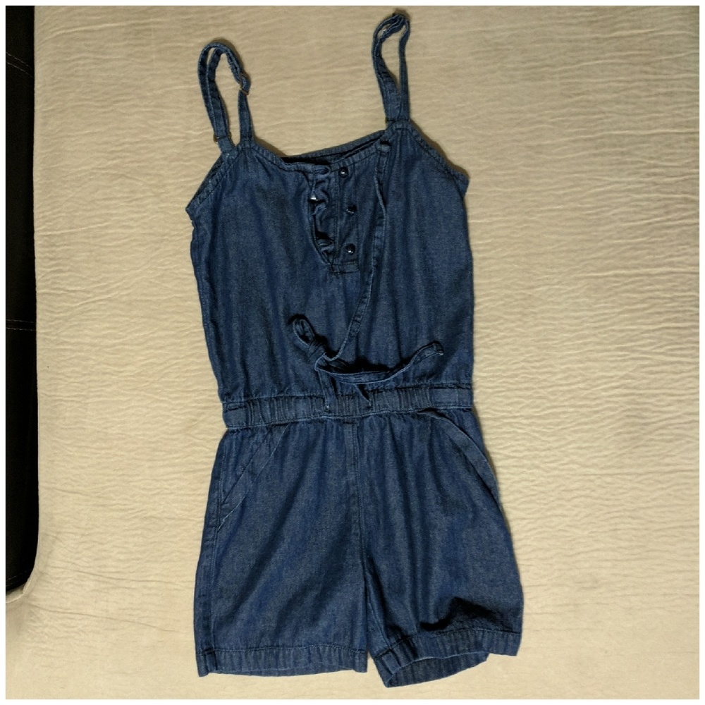 Girls (kids) blue jean romper. Size 10/12