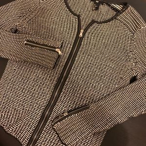 Black and White Print Cardigan Jacket