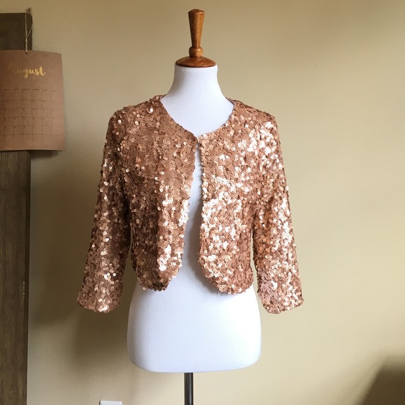 gold sequin bolero