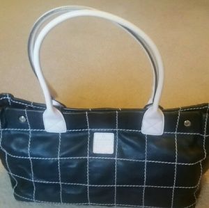Liz Claiborn black/pink leather purse