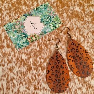 Handpainted Leopard Earrings