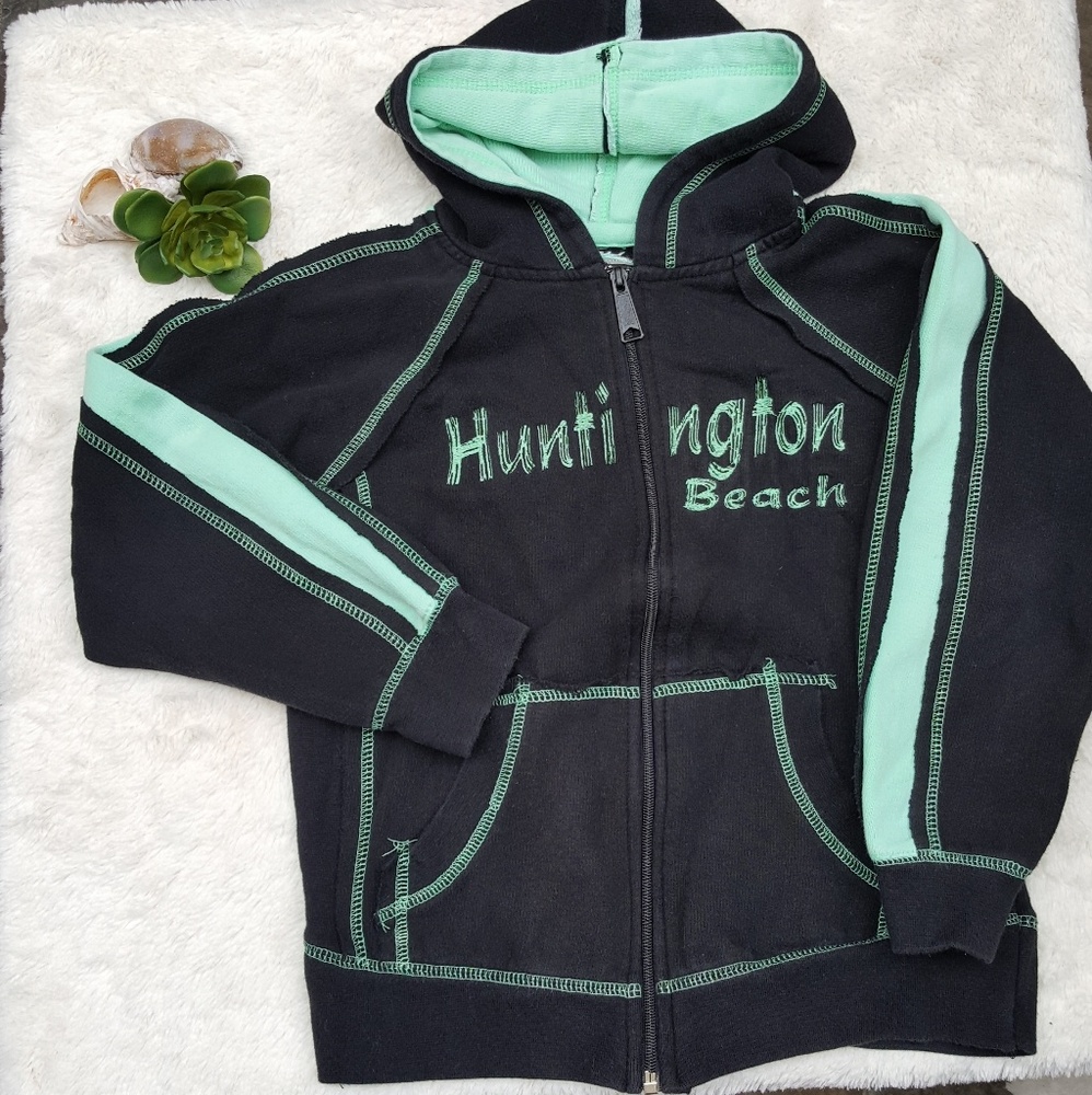 Huntington Beach Ragwear Zippered Hoodie Lg