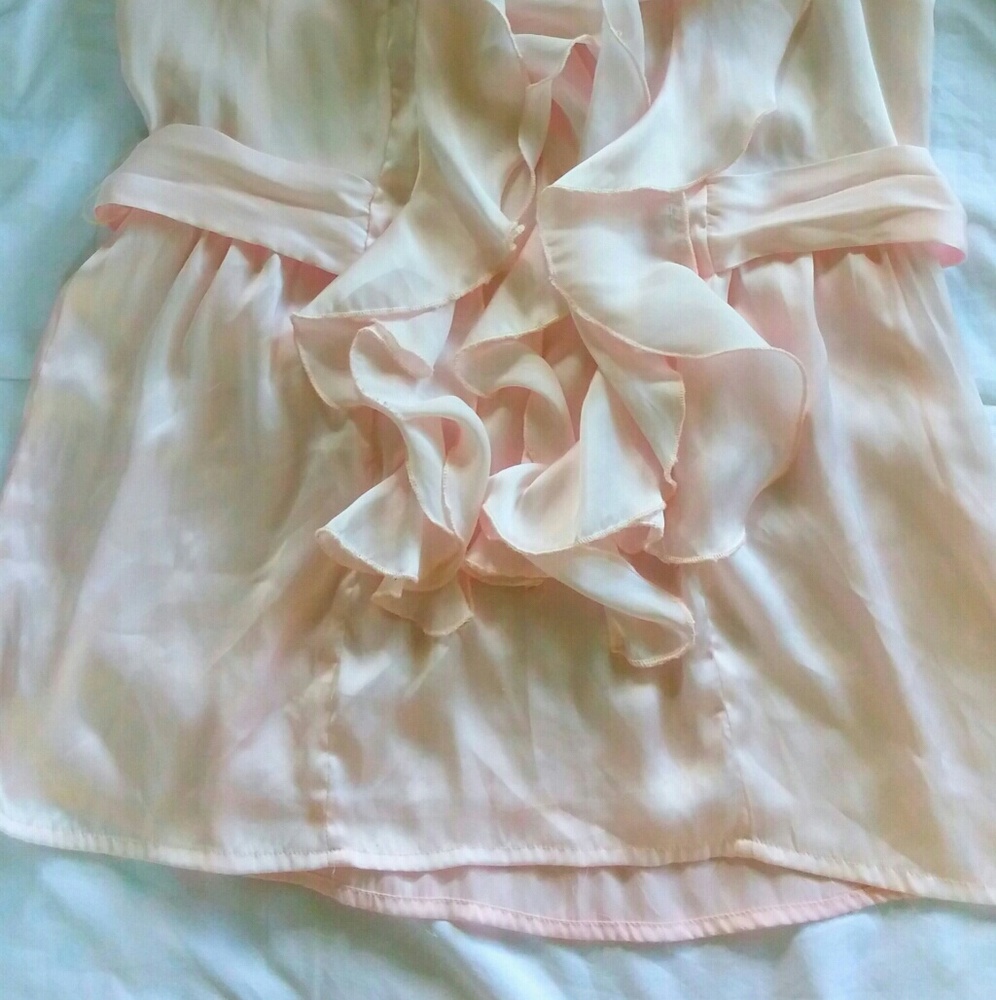Rue 21 Pink Ruffled Satin Tank - Picture 2 of 5