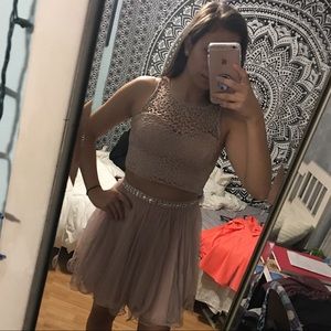 Blush Two Piece Homecoming Dress