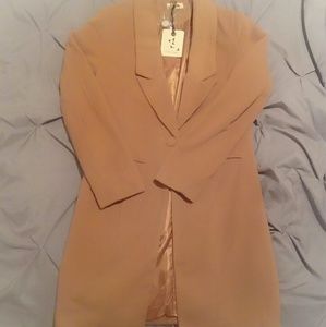 NEW 8 Birdies Beige Long Sleeve Pea Coat *SIZE S*