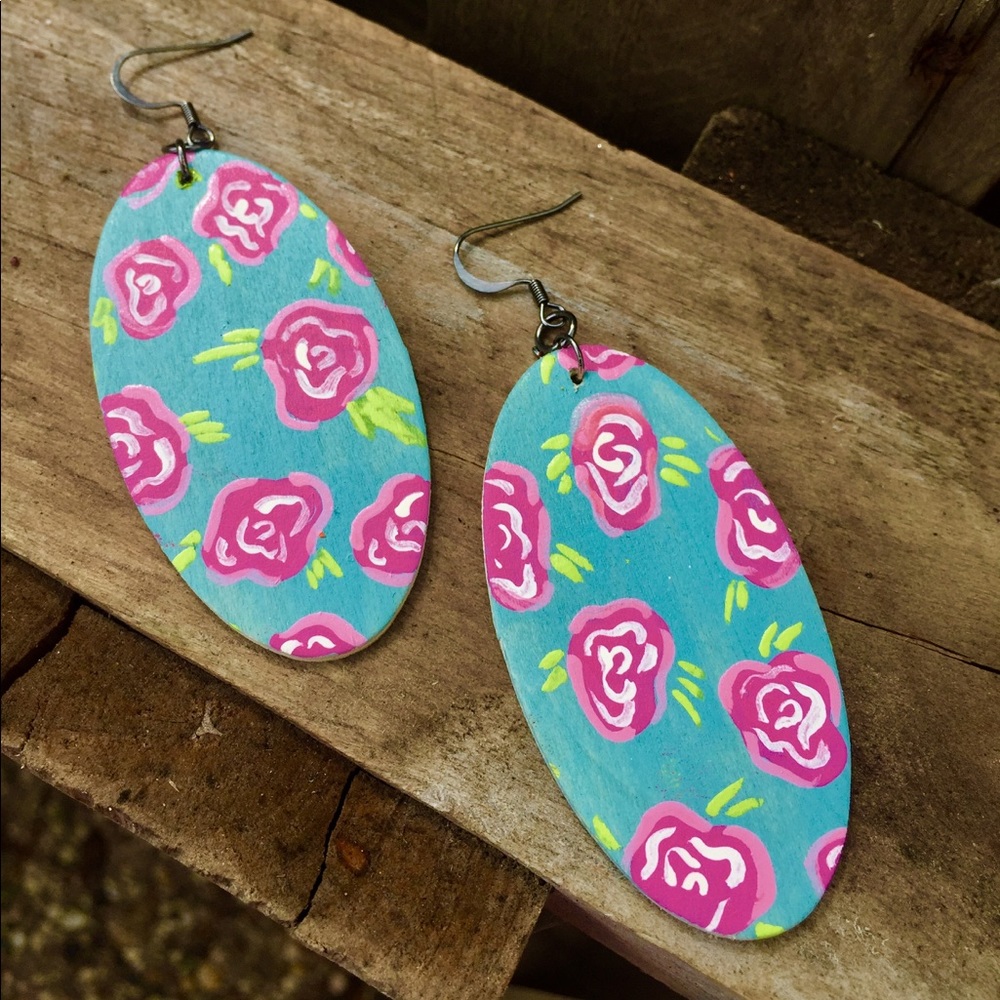 Floral Handpainted Earrings