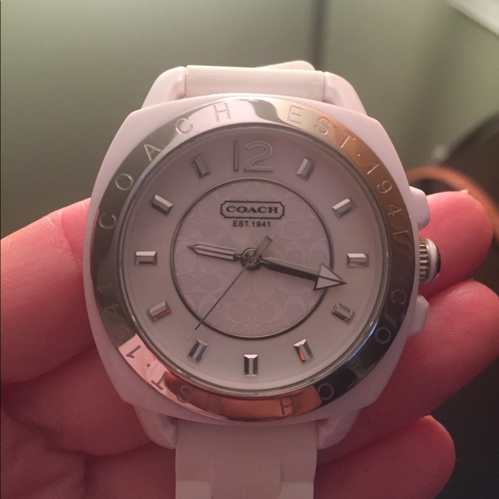 Coach White Silicone Boyfriend Watch