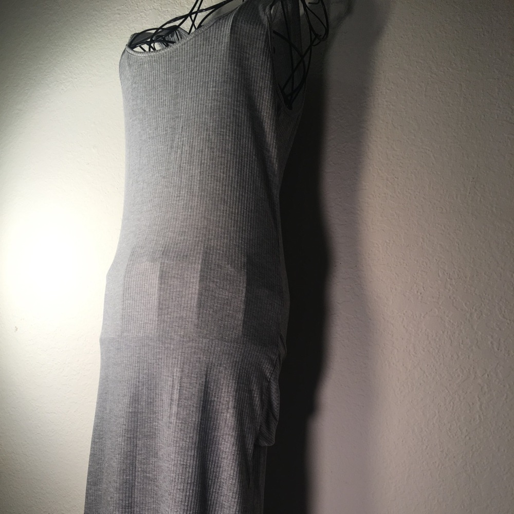 Rebel Sugar Gray Sleeveless Tie Waist Dress