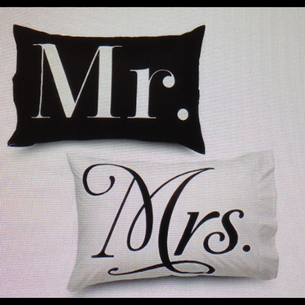 Bride and groom pillowcases NWOT