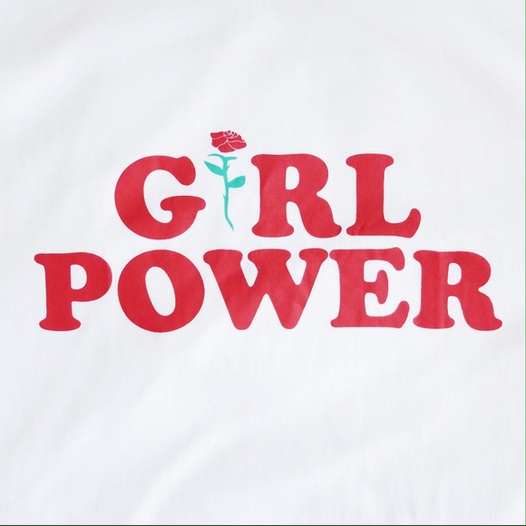 πNEWπ Girl Power Rose Graphic Tee in White - Picture 2 of 2