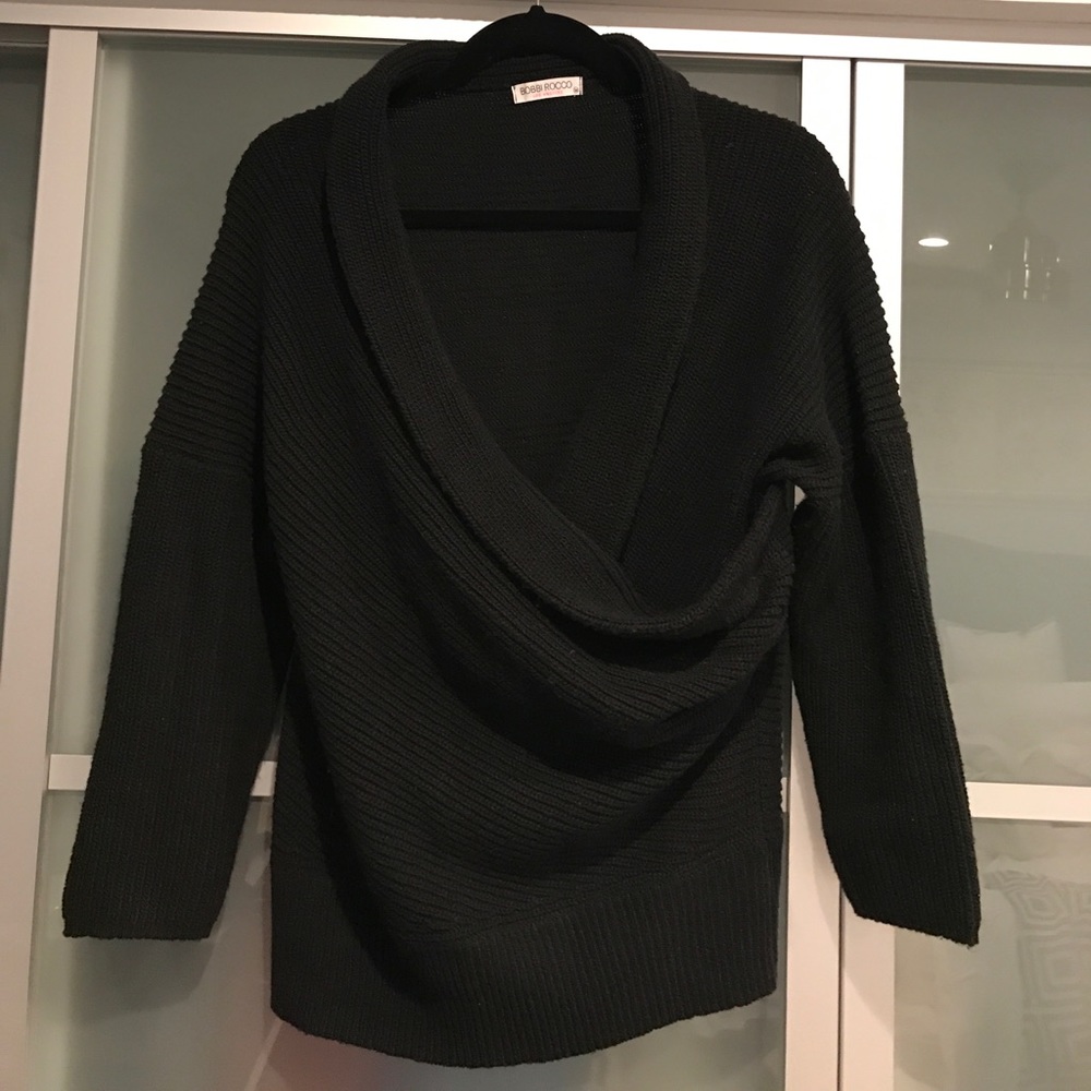 Black Cowl-neck Sweater