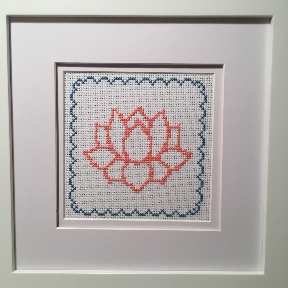 Hand stitched lotus flower