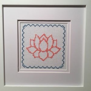 Hand stitched lotus flower