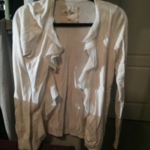 White frilly cardigan