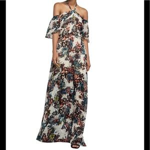 BCBGMAXAZRIA Kelley Off-The-Shoulder Halter Gown