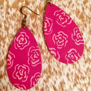 Roses Hand Painted Earrings