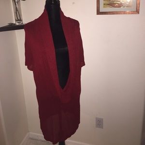 Cherry Color Cowl Neck Top