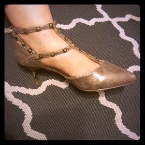 Mark gold tone kitten heels