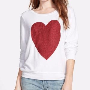 Wildfox Sparkle Heart Baggy Sweatshirt