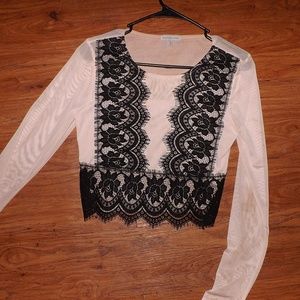 Mesh Long sleeve Crop top