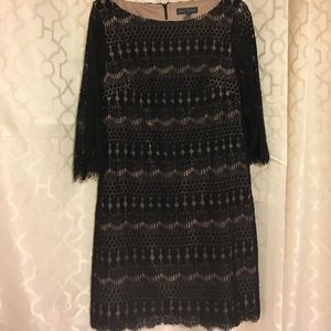 Beautiful nude and black lace dress