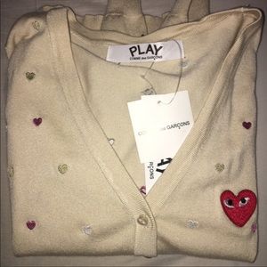 Comme Des Garçons Play Beige Cardigan