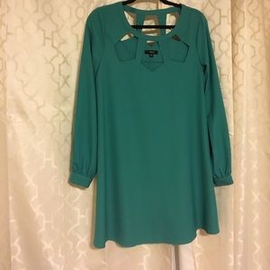 Turquoise long sleeve dress