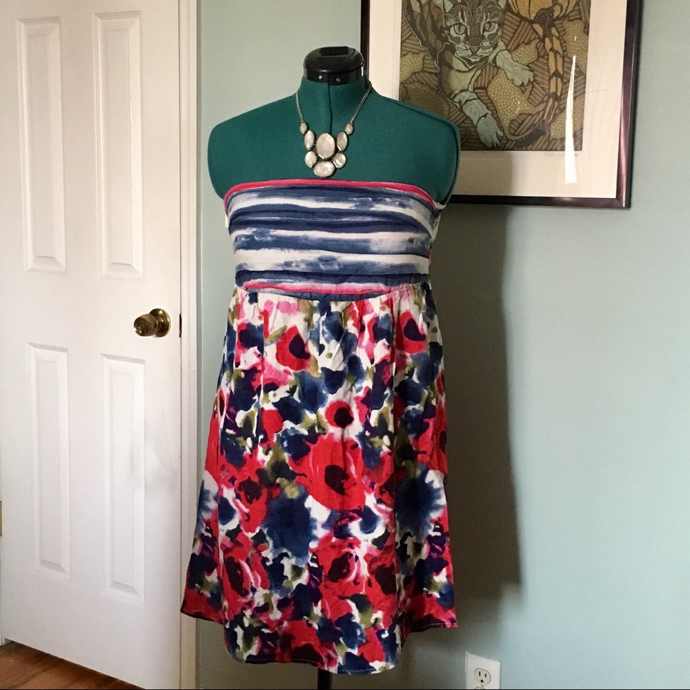 Strapless Floral Dress from Funky People