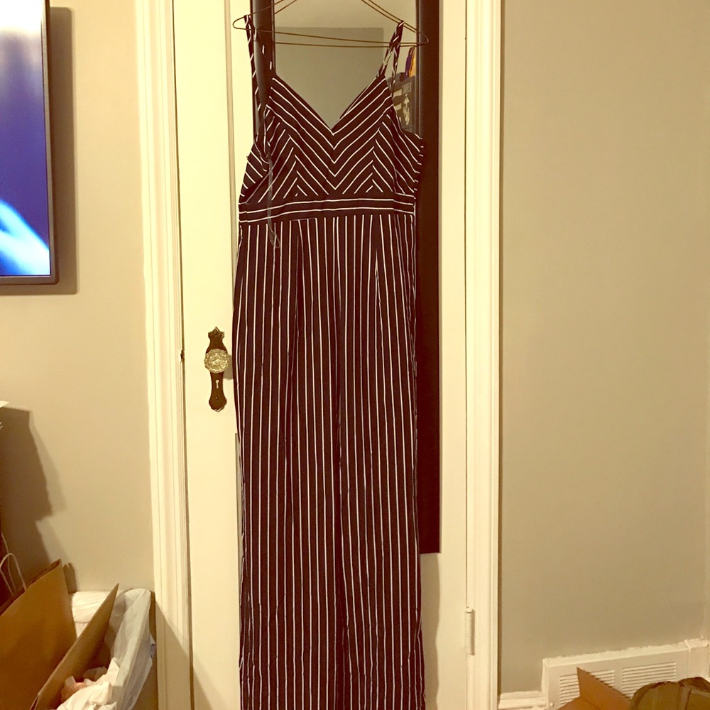 Black and white striped Jumpsuit !