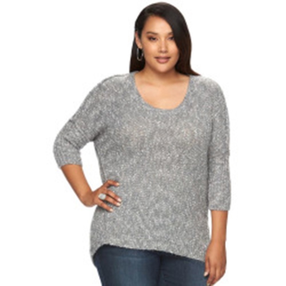 JENNIFER LOPEZ Plus Size Boucle Cocoon Sweater NWT