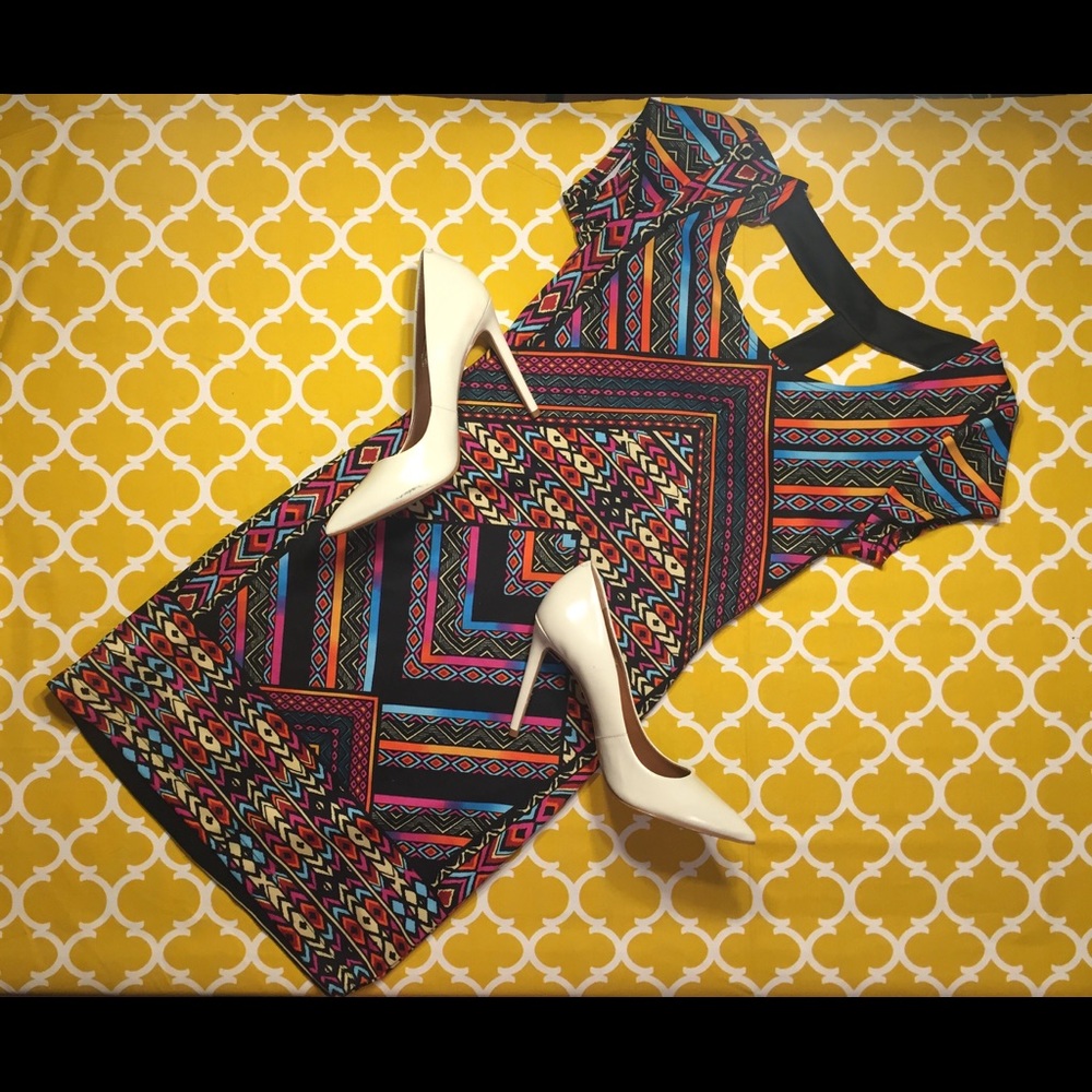 Charlotte Russe Multicolored Art Deco Mini Dress