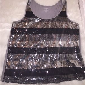Black Gray Sequin Cami